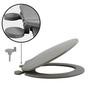 <b>Toilet</b> <b>seat</b>, Taupe color with plastic <b>hinges</b> - MSV. - Product Image 3