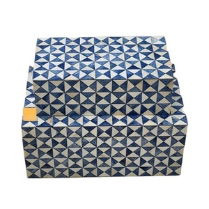 Ensemble de 2 boîtes à bijoux en bois de différentes tailles, collier et boîte à bagues, boîte à bijoux en bois au design vintage fait à la main - Product Image 1