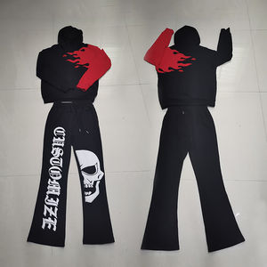 เสื้อฮู้ดฮิปฮอปผู้ชายแบบเบาสบายสำหรับฤดูหนาว ชุดวอร์มสไตล์ฮาราจูกุ ผ้าฝ้าย พิมพ์ลายหัวกะโหลก กางเกงวอร์ม สตรีทแวร์สไตล์โกธิค - Product Image 2