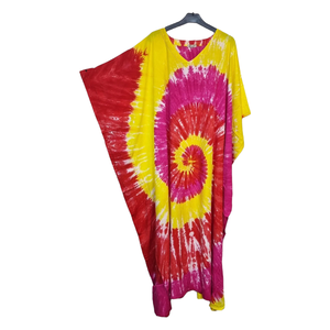 Vestido holgado bohemio con tinte de corbata de alta calidad para mujer, caftán holgado de playa de verano de talla grande, servicios OEM de <span class=keywords><strong>Sharko</strong></span> Industry - Product Image 3