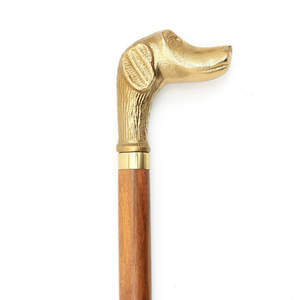 Natural Wooden <b>Stick</b> With Unique <b>Dog</b> Face Brass Handle Walking <b>Stick</b> Carved Tip Handle Cane for Grandparents Antique Gift Idea - Product Image 4