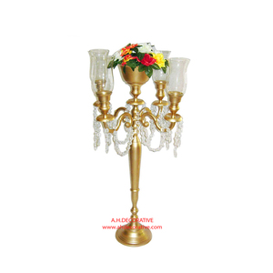 Factory Offer Luxury Style Candelabra Home Hotels Banquets Decor Silver & Copper Plated Tall <b>Candlestick</b> Holder for Center Table - Product Image 6