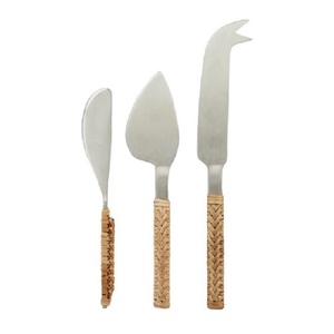 Ensemble En Acier Inoxydable Manche En Bois Mini Couteaux À Fromage Ensemble Couteau À Fromage Exquis Coupe Fromage Fourchette Avec Manche En Bois - Product Image 3