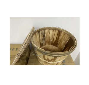 Vietnam fabrication Vintage grand boisseau panier avec poignées/panier en bois avec couvercle pour le stockage de la maison fête jardin - Product Image 1