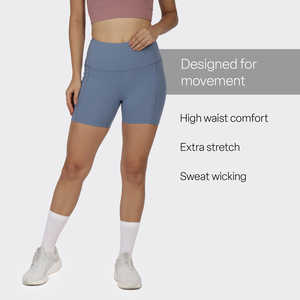 New Arrivals Athletic Apparel <b>Women</b> Summer Workout <b>Shorts</b> Nylon Spandex Waist Solid Color Seamless Scrunch Butt <b>Yoga</b> <b>Shorts</b> - Product Image 6