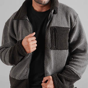 Veste en sherpa pour homme, nouvelle arrivée OEM, couleur personnalisable, tissu respirant, couleur unie, poches latérales, fermeture éclair surdimensionnée - Product Image 4