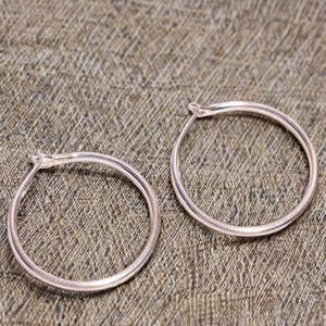 Pendientes de Aro Geométricos de Plata de Ley 925 con Baño de Oro para Mujer, Joyería Minimalista de Moda, Tendencia para Bodas y Fiestas - Product Image 1