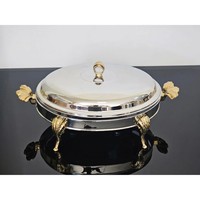 Elegante juego de platos de frotamiento ovalados perfecto para fiestas de buffet y catering ---- regalos de inauguración de la casa de metal