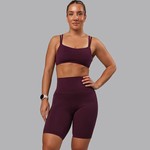 Pantalones cortos y sujetador de laca de cereza de calidad superior, conjuntos de mujer, secado rápido, transpirable, entrenamiento, gimnasio, conjunto de 2 piezas, playa, verano, conjunto de mujer - Product Image 1