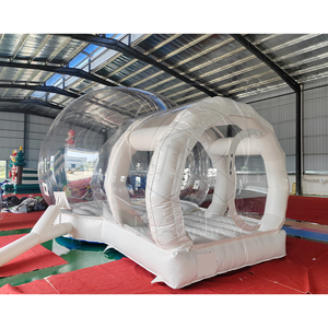 Château gonflable commercial blanc transparent pour mariage, en PVC, pour location événementielle, trampoline gonflable - Product Image 1