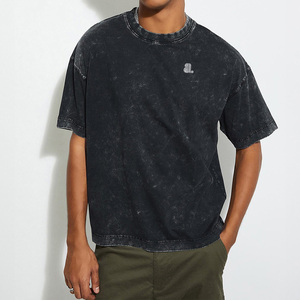 Camiseta de Hombre Vintage de Alta Calidad, 100% Algodón, Lavado Ácido, Estilo Pesado, Lavado Ácido para Hombre, Talla Grande, Desgastada - Product Image 2