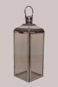 Wholesale Suppliers Metal <b>Lantern</b> with <b>Silver</b> Colored and Hanging Handle Square Shaped Metal <b>Lantern</b> for Sale - Product Image 2