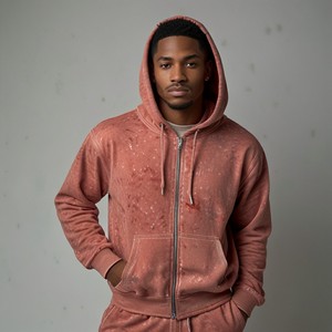 OEM ODM Survêtement à capuche uni antibactérien pour homme, coupe classique, unisexe, logo personnalisé, grande taille, ensemble d'hiver épais, nouvelle arrivée - Product Image 2