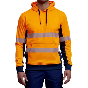 เสื้อสเวตเตอร์มีฮู้ดสะท้อนแสงมองเห็นได้ชัดเจนสำหรับผู้ชายเสื้อแจ็กเก็ตกันหนาวรักษาความปลอดภัยให้ความอบอุ่น - Product Image 3