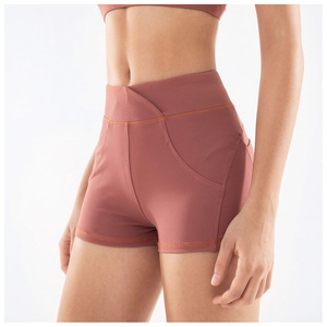 Pantalones cortos de Yoga de verano suaves transpirables con cintura elástica de cintura alta para mujer, traje deportivo de moda lavado personalizado, gimnasio, venta al por mayor XS - Product Image 2