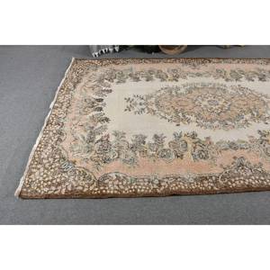 พรมสไตล์ตุรกีโบราณขนาดใหญ่6.2x9.9ฟุตลายปะต่อสีน้ำตาลเบจคลาสสิกน้ำยางวัสดุขนสัตว์สำหรับห้องนอนห้องโถง - Product Image 3