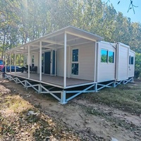 Maison conteneur extensible de 20 pieds, préfabriquée et pliable, avec chambre, design modulaire de luxe pour l'habitation, dotée d'une terrasse et d'un toit