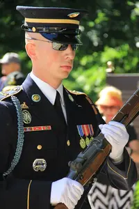 Vendas Quentes Barato Parade Inspeção Poliéster Algodão Cerimonial Parade Inspeção Luvas