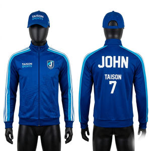 Veste d'entraînement de football en polyester premium 280 GSM, vert olive avec panneau blanc, impression par sublimation personnalisée - Product Image 3