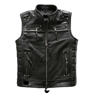 2025 OEM personnalisé hommes doux hiver cuir gilet léger coupe-vent moto gilet avec grande taille Option bonne qualité mode - Product Image 1