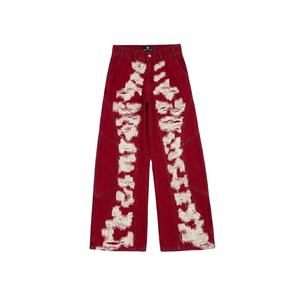 Pantalon cargo en jean décontracté pour femme, style streetwear, avec poches ornées de diamants - Product Image 1