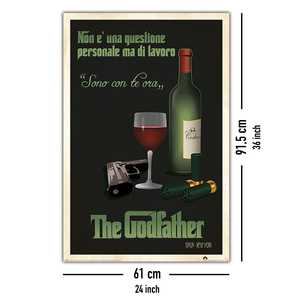Affiche sur toile Der Pate 'I'm with You Now' avec motif de bouteille de vin pour décoration murale - Product Image 5