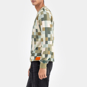 Sweat-shirt à col rond uni en molleton 100% coton de haute qualité, imprimé, pour homme, utilisation hivernale - Product Image 4