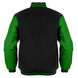 Chaqueta universitaria vintage personalizada con cuerpo de lana y mangas de cuero real Chaqueta de béisbol universitaria para hombres Envío DDP - Product Image 6
