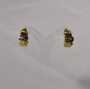 Pendientes de Plata S925 con Baño de Oro de 14K, Circonita Cúbica Natural, Topacio Azul Londres y Aguamarina, Personalizables para Venta al por Menor, OEM y ODM - Product Image 1