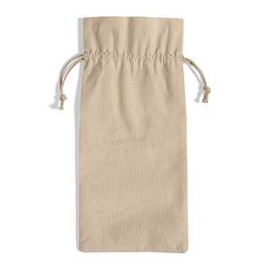 Sac en coton et jute pour bouteille de vin naturel, avec fermeture à cordon, biodégradable - Product Image 4