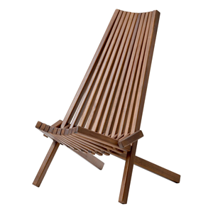Modern Wooden Slatted <b>Lounge</b> <b>Chair</b> Unique & Comfortable Design for Indoor or <b>Outdoor</b> Relaxation - Product Image 1