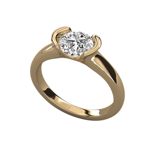 Anillo de Oro de 9K para Mujer con Diamante Solitario Cultivado en Laboratorio, Elegante y Lujoso - Product Image 1