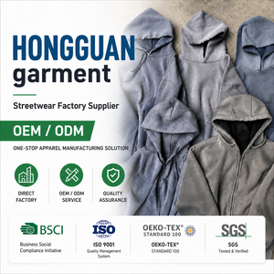 Fabricant de vêtements OEKO-TEX Hongguan, usine de vêtements de sport, production en gros OEM, sweats à capuche et sweat-shirts pour hommes sur mesure, grandes tailles - Product Image 1