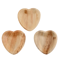 Plato de Postre Desechable, Biodegradable, Ecológico, Libre de BPA, Moderno, en Forma de Corazón, Hecho de Hoja de Palma de Areca, de 6.5 Pulgadas, Precio de Fábrica