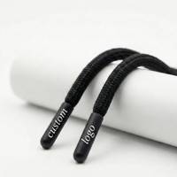 Cordon élastique tressé enduit imperméable en polyester haute ténacité 100 % écologique avec logo personnalisé pour vêtements, chaussures et sacs - Vente en gros
