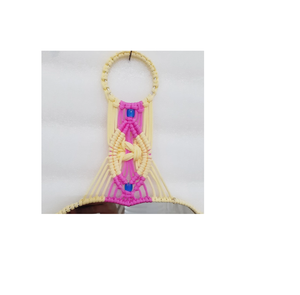 Top Arrivées Macramé Mur Monté Miroir À La Mode Looks Finition Naturelle Décoration De Noël Pour Salon Ménage Conception - Product Image 3