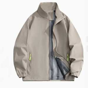 Chaqueta de invierno con logotipo personalizado para hombre, Abrigo acolchado de lona con cuello levantado y cierre de cremallera, estilo informal, patrón sólido, ocio al aire libre - Product Image 6