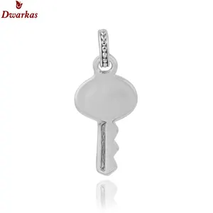 珠宝定制高品质925纯银钥匙形状素色魅力配件礼品女士和女孩珠宝