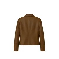 Blazer pour homme Dylan en cuir véritable coupe-vent à deux boutons, col cranté, fermeture simple boutonnage, style américain, longueur standard