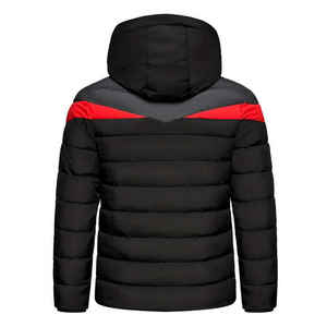 Chaquetas acolchadas de invierno OEM para hombre, ajuste Regular, poliéster a prueba de viento con logotipos de impresión personalizados, etiquetas privadas, cierre de cremallera de talla grande - Product Image 2