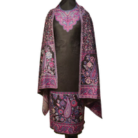 Ensemble de 3 pièces en coton jacquard de style traditionnel, shalwar kameez, étoles, pour la saison hivernale, robe ethnique indienne pour femmes