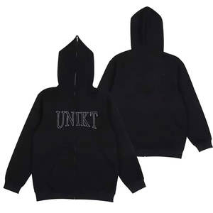 เสื้อฮู้ดผู้ชายผ้าซักกรดเสื้อสวมหัวมีฮู้ดเสื้อสวมหัวลายปักโลโก้ดิจิตอล - Product Image 6