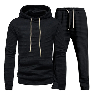 Conjunto de chándal de Jersey de lana de algodón de gran tamaño 450GSM Conjunto de pantalones de Jogger y Sudadera con capucha de color sólido unisex - Product Image 3