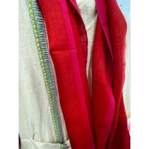 Écharpe Pashmina Rouge Piment et Rose Néon, Châle Ethnique et Foulards – Nouveauté - Product Image 3