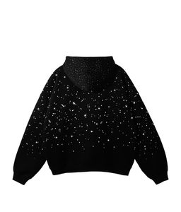 เสื้อฮู้ดดี้ประดับคริสตัลคุณภาพสูง ตกแต่งด้วยหินคริสตัล เสื้อฮู้ดดี้แบบสวมหัวสั่งทำได้ ยูนิเซ็กซ์ ผ้าฝ้ายฟลีซ สตรีทแวร์สุดหรู - Product Image 3