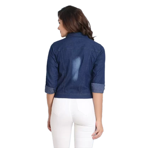 Chaquetas vaqueras de talla grande para mujer, diseño personalizado, temporada de invierno, pantalones vaqueros lavados a la moda para mujer, chaquetas informales ajustadas de BD - Product Image 5