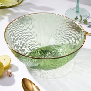 Red Finished Luxury Bowl Washable Eye-Catching Glass Serving Bowl for <b>Tabletop</b> Decoration in Home Kitchen Hotels Restaurants - Product Image 3