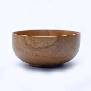 Fabricant et exportation de vente en gros de bois de bambou fait à la main poli organique rond fruits nouilles salade bol alimentaire savon - Product Image 5