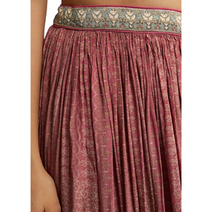 Vente de gros Ensemble Palazzo floral rose avec Dupatta Vêtements ethniques pour femmes Vêtements OEM Fournisseur d'usine Tenue de fête personnalisée - Product Image 6