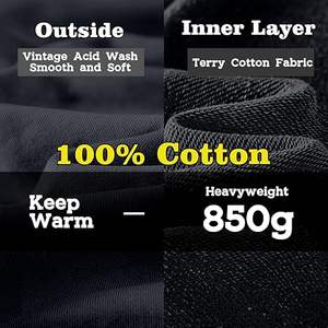 เสื้อฮู้ดซักแบบกรดขนาดใหญ่สำหรับผู้ชายเสื้อผ้าแบบสวมหัวแนวสตรีทวินเทจแฟชั่นแบบกำหนดเอง - Product Image 6